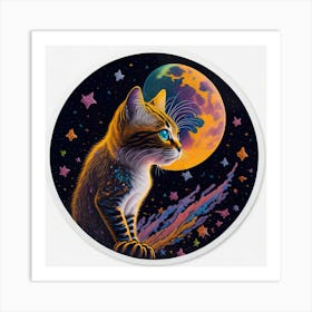 Cat Colored Sky (106) Art Print