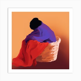 Woman In A Basket 8 Art Print