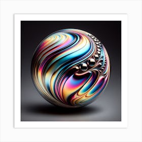 Abstract 3D Sphere chrome effect Art Print