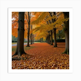 Autumn Leaves In The Park Art Print