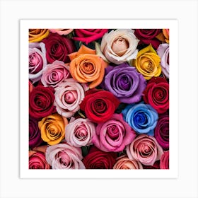 Colorful Roses Background 46 Art Print