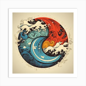Yin And Yang Symbol Art Print