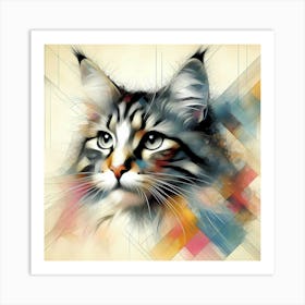 Feline Cat Creative Artwork Illustration 98 Art Print