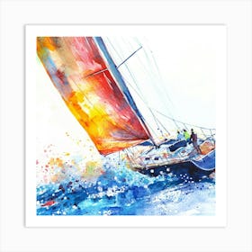 Sailing Watercolor Illustration Art Print