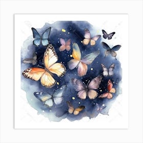 Watercolor Butterflies Art Print