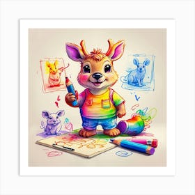 Cute Kangaroo Art Print