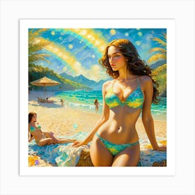 Girl sunshine bn Art Print