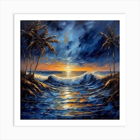 Sunset At The Beach Art Print