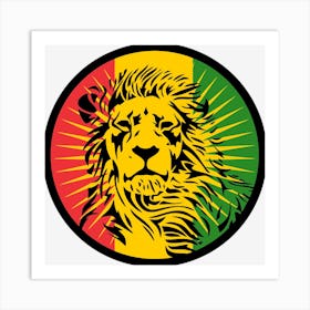 Rasta Lion Lionhead Art Print