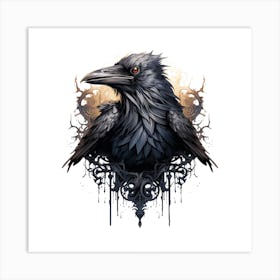 Raven tattoo Art Print