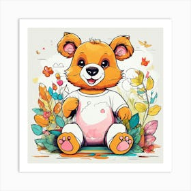 Playful Kids Animal Tshirt Design (6) Art Print