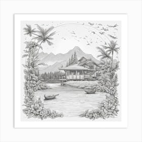 House On The Lake Art Print