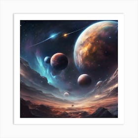 Planets In Space Art Print