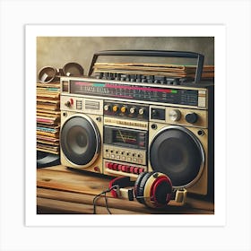 Old School Boombox Art Print