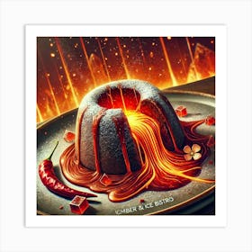 Volcanic Chocolate Lava Cake Art Print