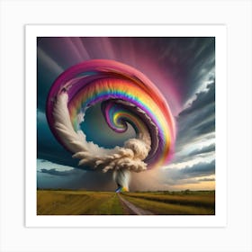 Rainbow Tornado Art Print