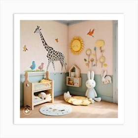 Giraffe Nursery 1 Art Print