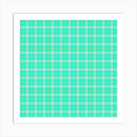 Green Plaid Fabric 6 Art Print