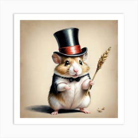 Hamster In Top Hat 9 Art Print