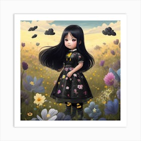 Little Girl In The Meadow Art Print