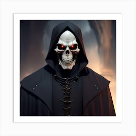 Skeleton With Red Eyes 1 Art Print