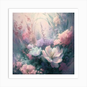 Flowers In A Garden Art Print