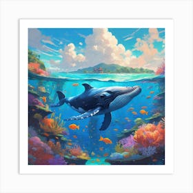 Whale In The Ocean Art Print