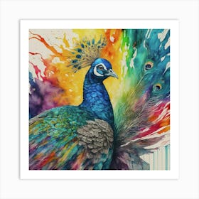 Peacock art print art print Art Print