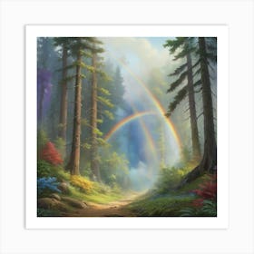 Rainbow In The Forest Art Print 2 Art Print