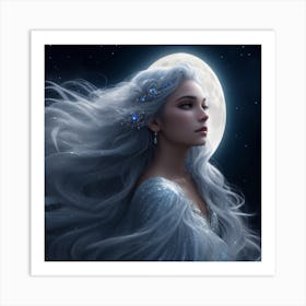 Beautiful Girl With Long Hair Art Print