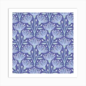 AUSTRALIAN EUCALYPTUS Floral Botanical in Very Peri Purple Teal Beige Lavender Art Print