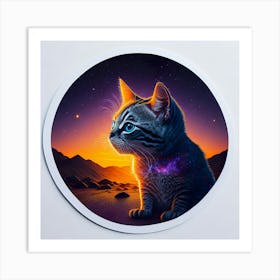 Cat Colored Sky (25) Art Print