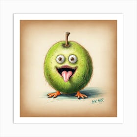 Funny Fruit Cartoon Art Print