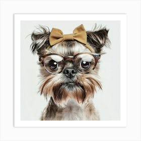 Dog In Glasses 5 Art Print