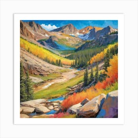 Colorful Abstract Rocky Mountain National Park Usa Art 1 Art Print