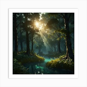 Forest In The Sun 3 Art Print