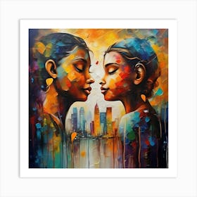 Childhood Friends In The City Art Print