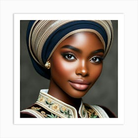 Muslim Woman Wearing A Turban Art Print