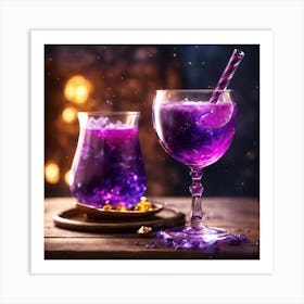 Purple Drink In A Glass 1 Art Print
