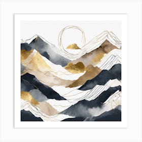 Gold Mountains Art Print