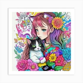 Catty Luck Charms Art Print