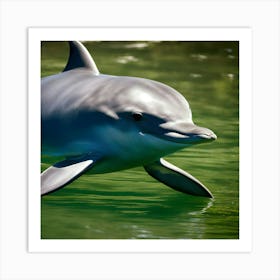 Dolphin Swimming In Water Art Print