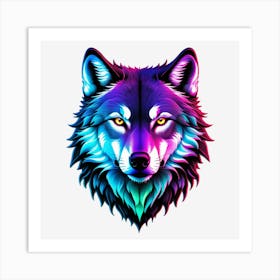 Neon Wolf Art Print