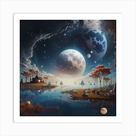 Moons And Planets Art Print