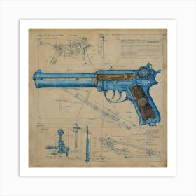 alt: Gun Blueprints Art Print