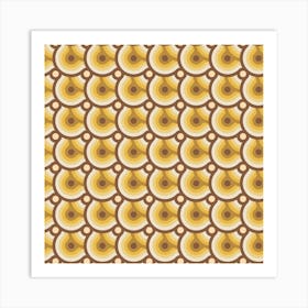 Brown Retro Pattern 01 Art Print