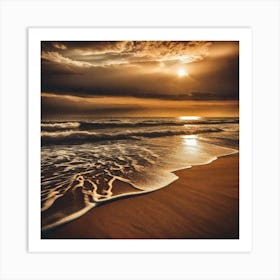 Sunset On The Beach 711 Art Print