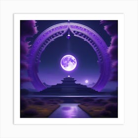 Purple Moon 1 Art Print