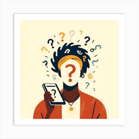 Woman With Question Marks Art Print