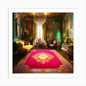 Futuristic Beautiful French Mansion Interior Glamo (28) Art Print